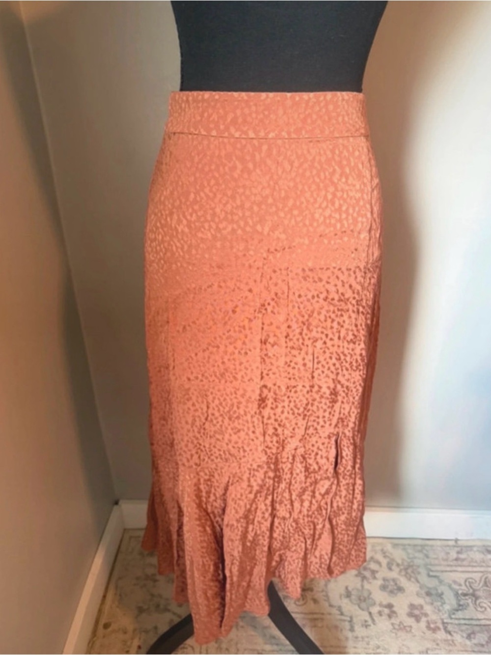 Madewell Rust Pink Textured Midi Skirt